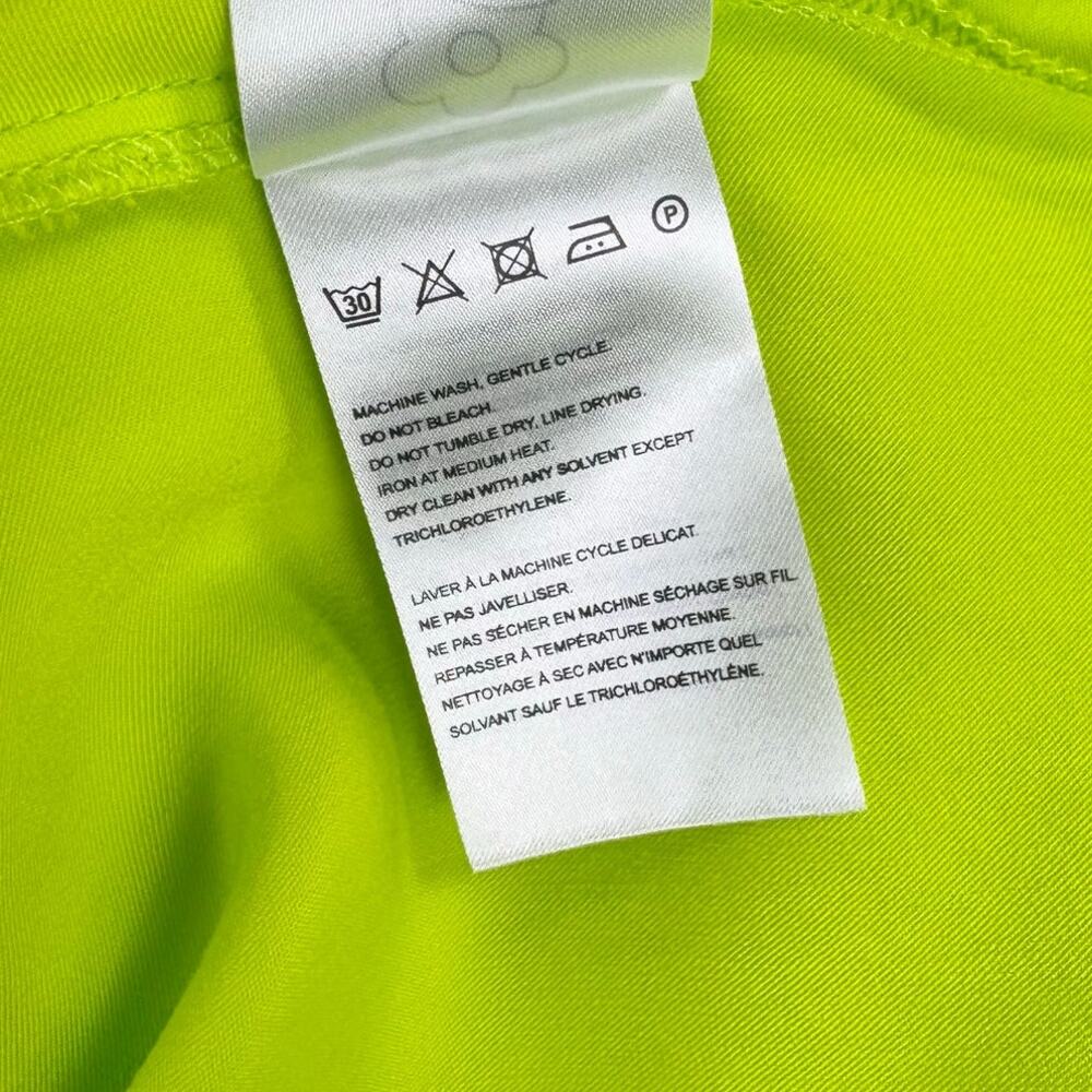 Farm Rio Womens Satin Circle Cut Out Viscose Midi Dress Size Large Lime - Picture 13 of 16
